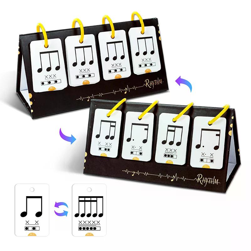 72PCS Music Enlightenment Learning Cards Note Instrument Rhythm Cognition Educational Tool Tabletop Early Education Flashcards