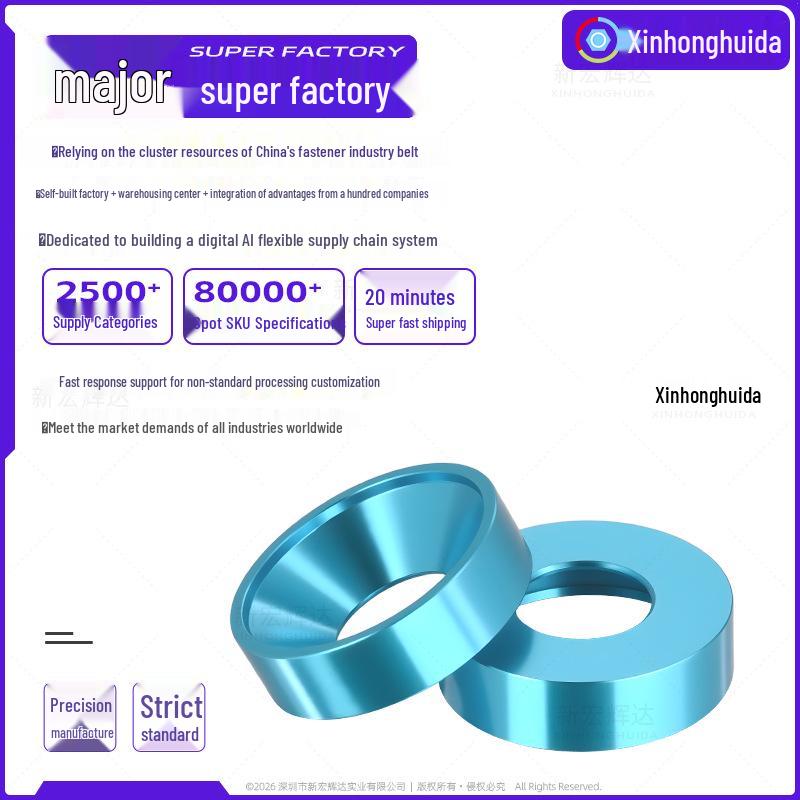 

Sky Blue Aluminum Alloy Conical Countersunk Screw Washer, Large Outer Diameter for M2.5, M3, M5, M8. M2.5 [Aluminum Alloy Countersunk Washer Sky Blue]