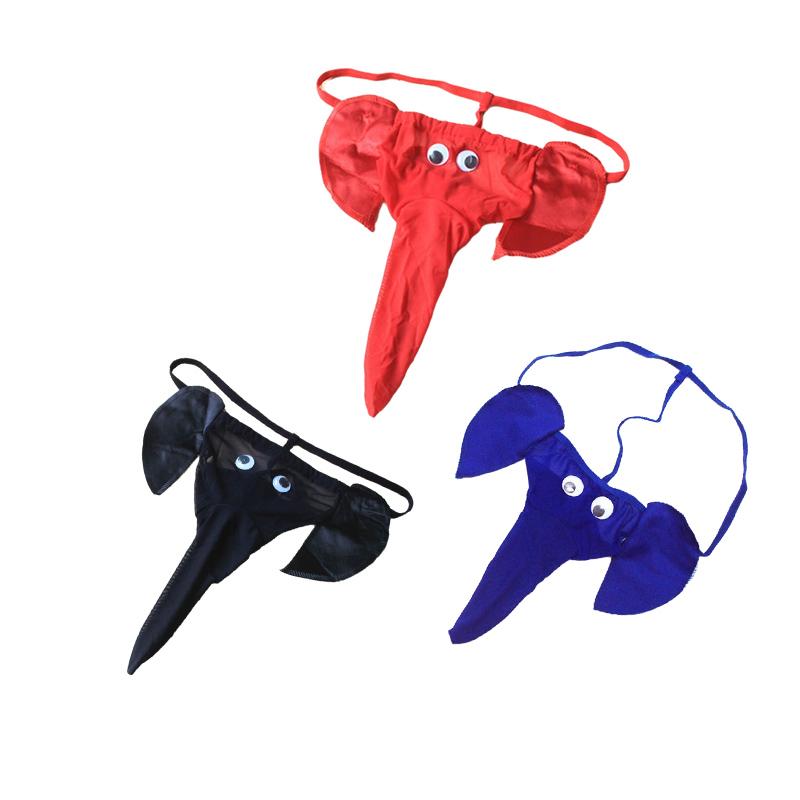 Sous-vêtement String Éléphant Sexy pour Homme Dessin Animé Trompe Culotte Mode String