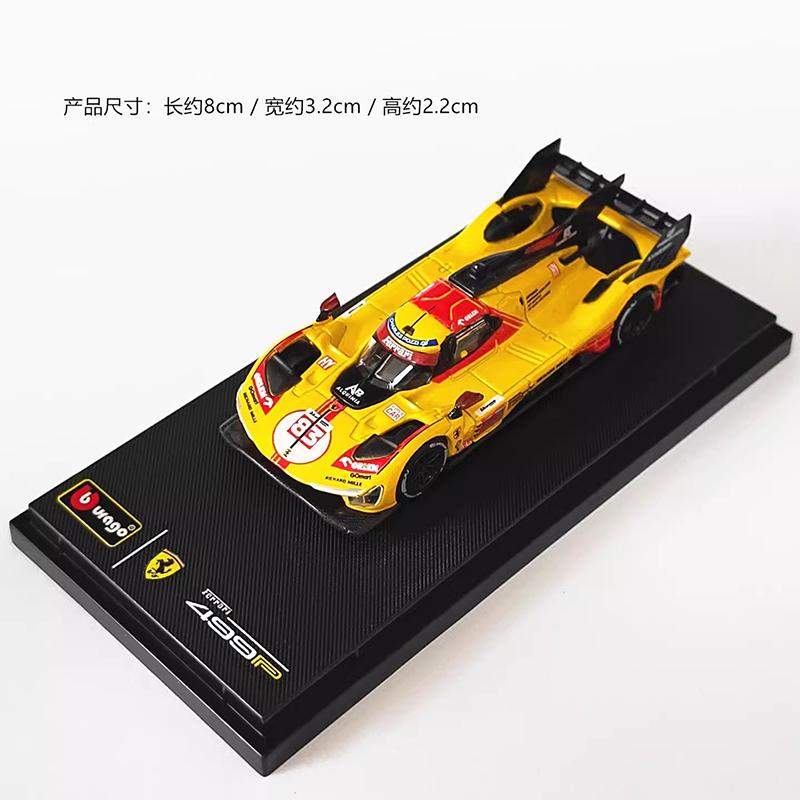 New In Stock Bburago 1:64 Ferrari 2025 499p #83 #51 24h Le Mans Alloy Luxury Vehicle Die-Casting Car Model Customized Toys Gifts