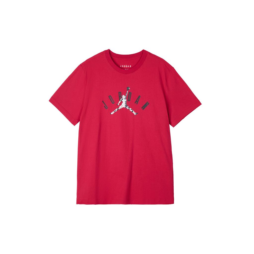 Jordan Flight MVP Allover Print Logo Casual Short Sleeve T-Shirt Men Tops Dark-Red FB7366-619