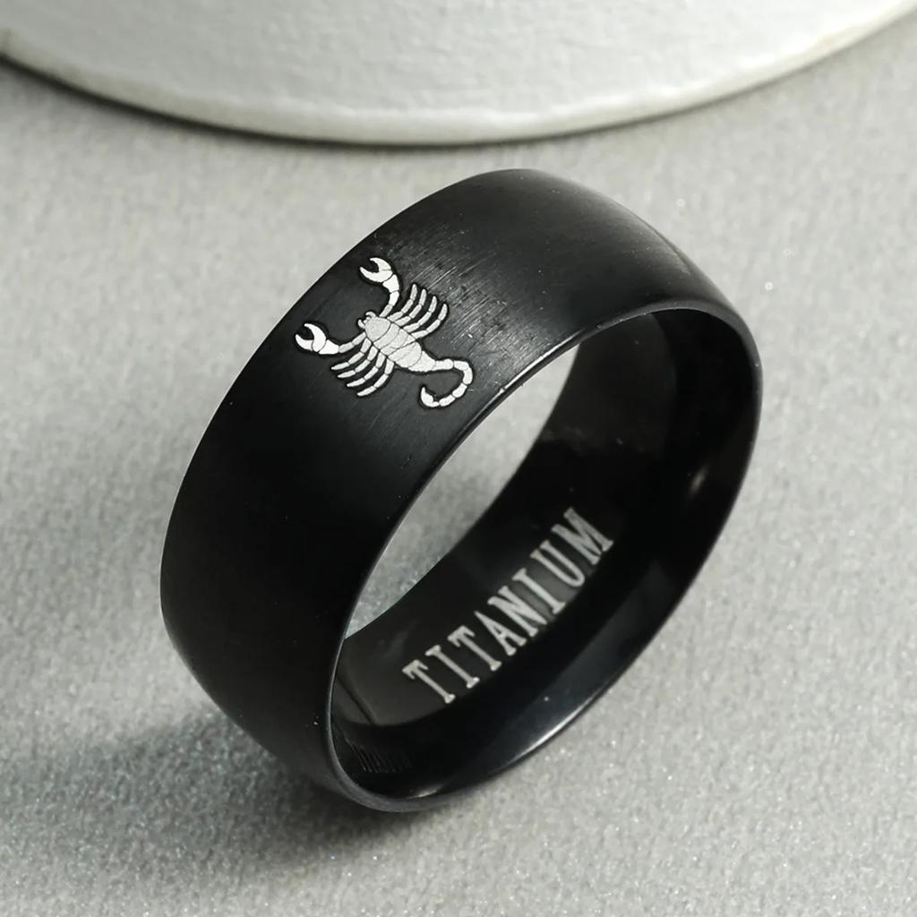 12 Zodiac Sign Stainless Steel Ring - Fashion Charm for Aries Taurus  Adjustable Unisex Friendship  Accessory