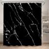 Marble Shower Curtain Set Creative Watercolor Ink Art Geometric Modern Bathroom Decor Floor Rug Bath Mats Toilet Lid Cover