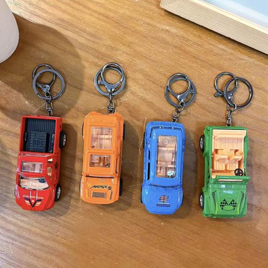 Keychain Pendant Pull Back Pickup Truck Design Key Chain Stress Relief Toy Firm Keychain Attachment Schoolbag Accessory
