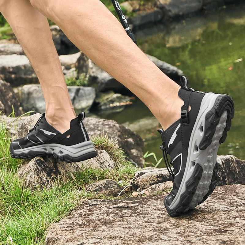 Fashion Comfortable Slip-Resistant Outdoor Shoes Men's Breathable SneakersLightweight Men Walking Shoes New Mesh Lace-Up Casual Flats