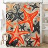 Bright Starfish Print Shower Curtain Waterproof Fabric Decorative Bathroom Accessory for Home Decoration Various Sizes Available