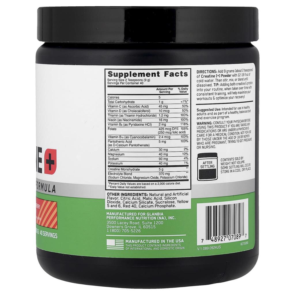 Creatine+, Erdbeere Pfirsich, 360G(12.69Oz)