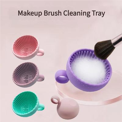 Portable Silicone Brush Cleaner Pad, Foldable Makeup Tool Washer with Deep Cleaning Ribs, Space Saving Slavic Beauty Tool