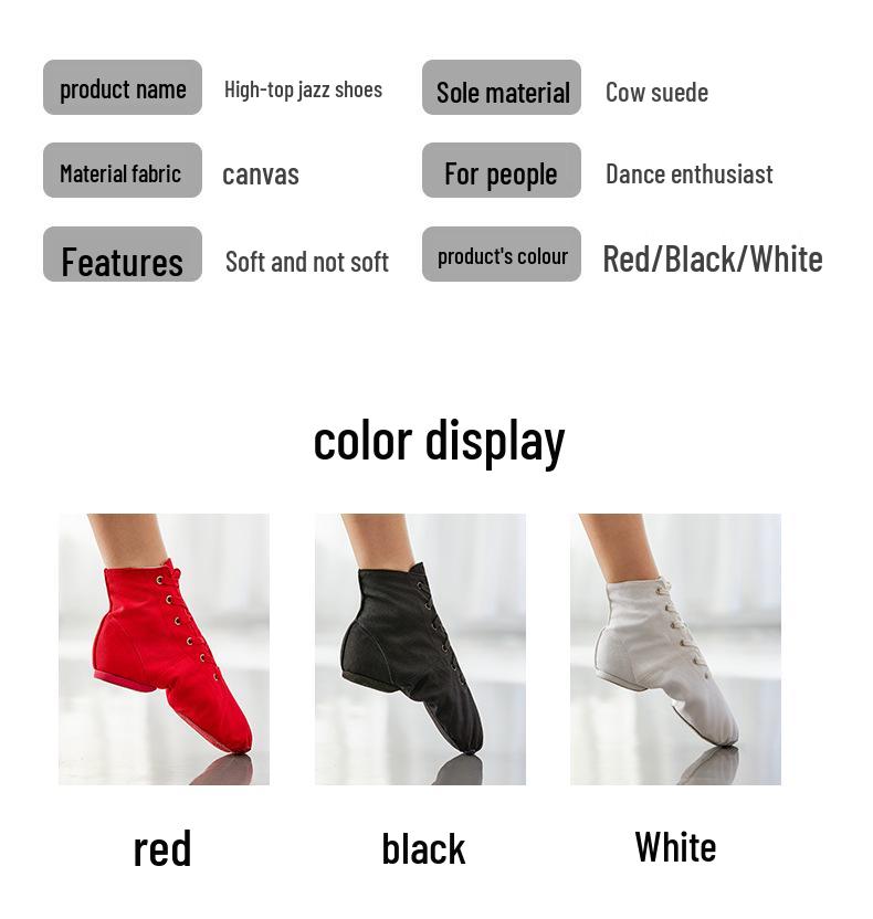 High-Top Canvas Dance Shoes for Adults & Children - Jazz, Yoga, Ballet