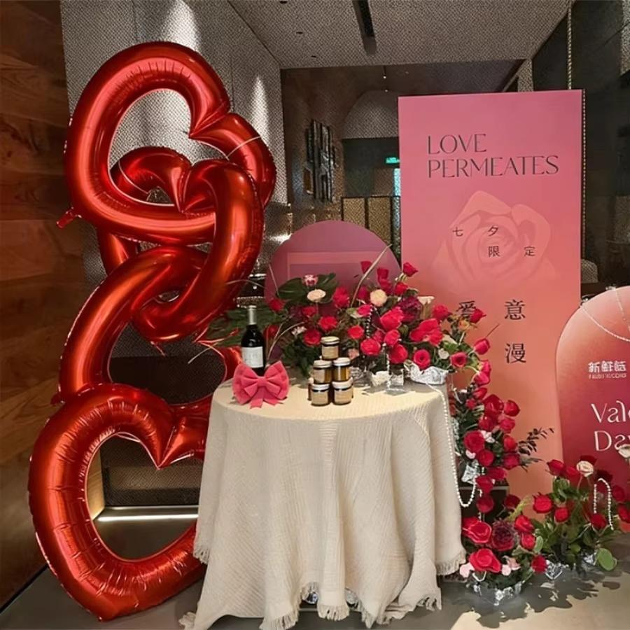 40 Inch Love Heart Aluminium Film Balloon Hollow Out Balloon Valentine's Days Wedding Birthday Party Decor Photo Props