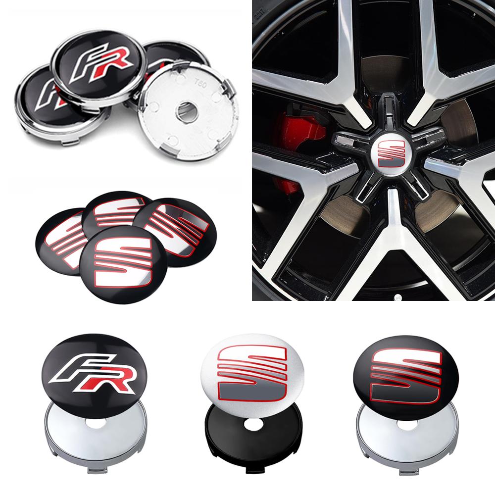ICNF9 4PCS 56MM/60MM Car Wheel Center Covers Hub Cap Badge for Seat Cupra Ibiza 6l 6j Arosa Ateca Altea FR Arona Exeo Tarraco Cordoba