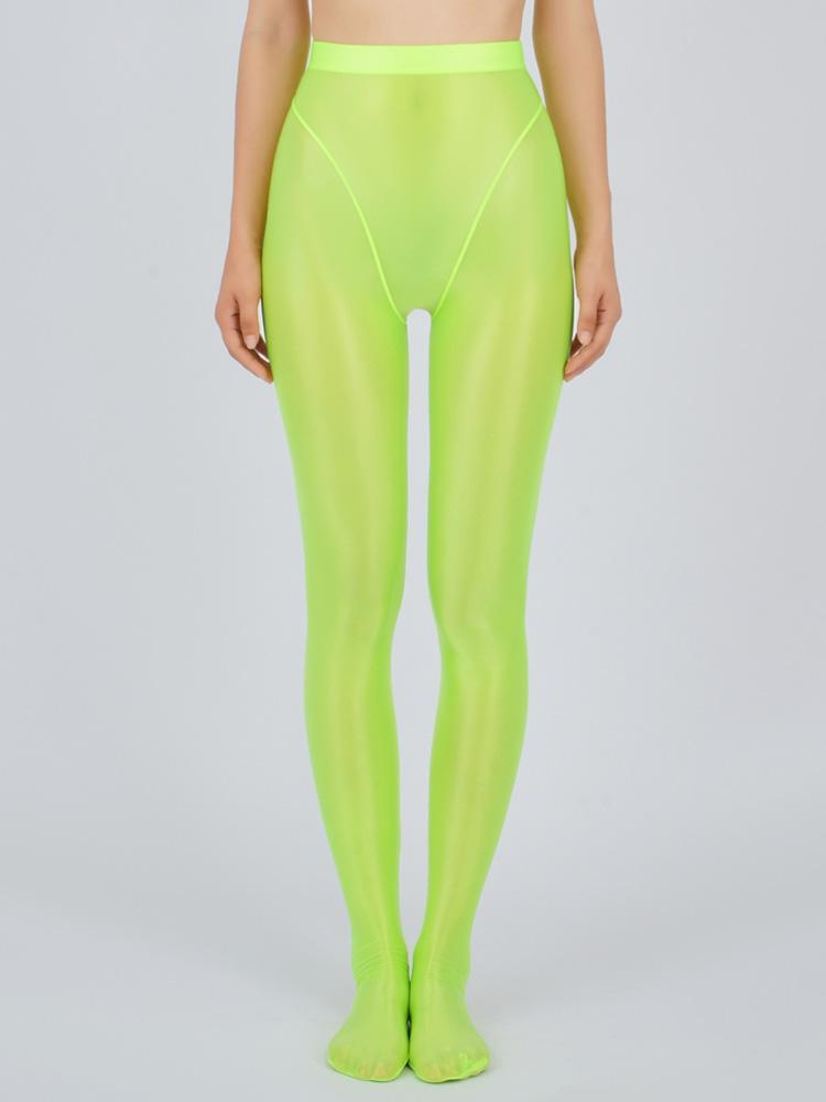 Sexy Women Thin Sheer See Through High Waist Sexy Tight Silk Shiny Pencil Pant Oil Glossy Candy Color Yoga Leggings Pants