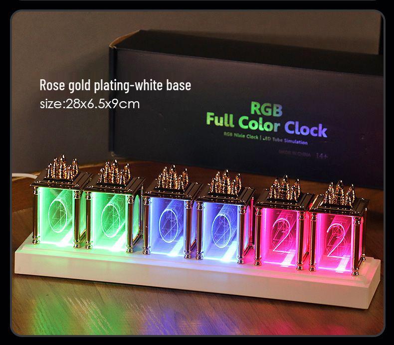 RGB Glow Tube Esports Desktop Clock - DIY Artistic Ornament and Gift