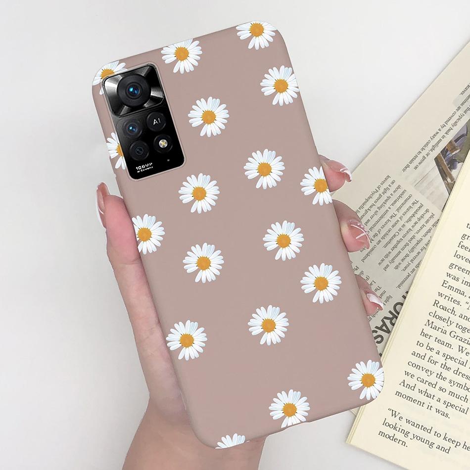 For Xiaomi Redmi Note 11 Pro 4G 5G Phone Case Cute Diasy Pattern Soft Silicone TPU Back Cover Funda For Redmi Note11 11Pro Coque