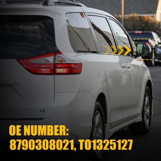 Passenger Side Heated Mirror Glass Fit Toyota Sienna 2011- W/ Backing Plate