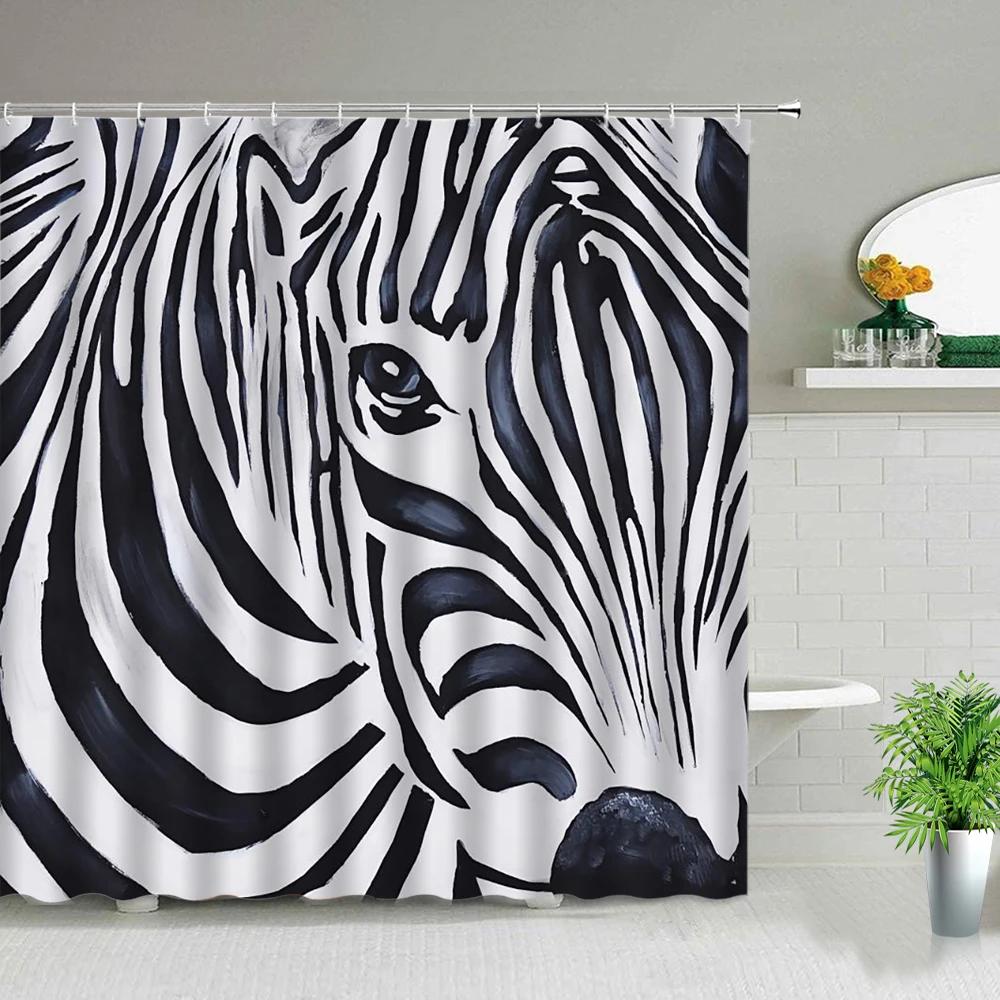 Funny Elephant Shower Curtain Bathroom Set with Hooks Animal Polyester Bath Curtains Cute Kid Child Room Decor Hanging Cloth