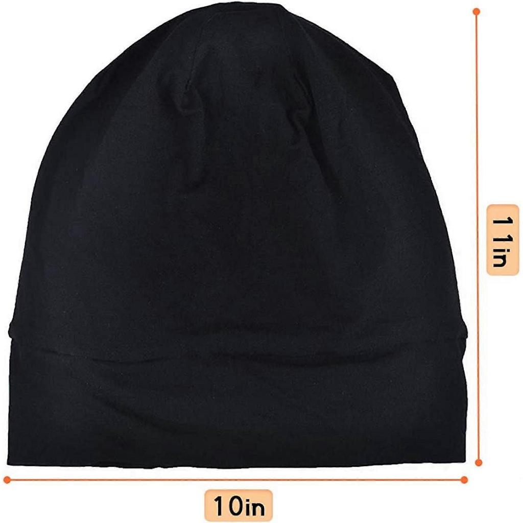 2er-Pack Satin-Schlafhaube, Seidengefütterte Haube für lockiges Haar, Chemo-Kappe, Atmungsaktive Nachtkappe für Männer/Frauen (Schwarzgrau)