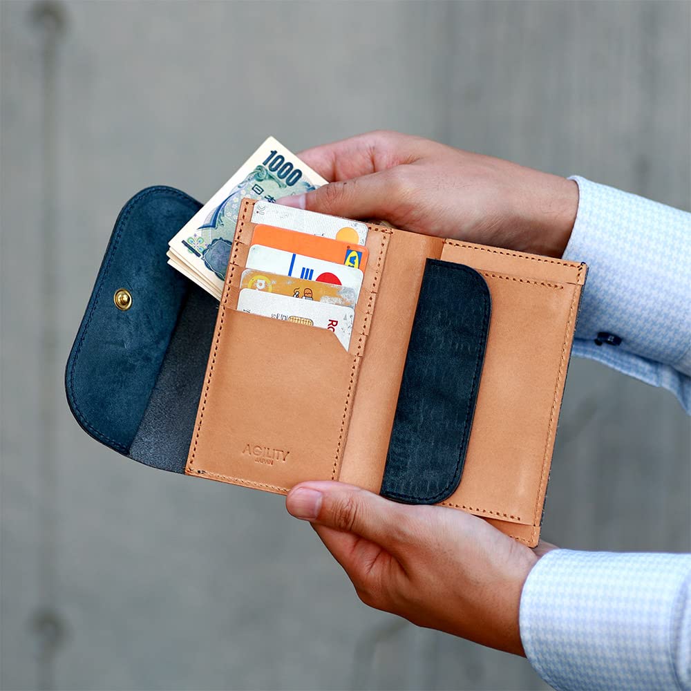 AGILITY affa "Calm" Folding Wallet, Compact, Small, and Mid-Size, Men's and Women's, Leather
