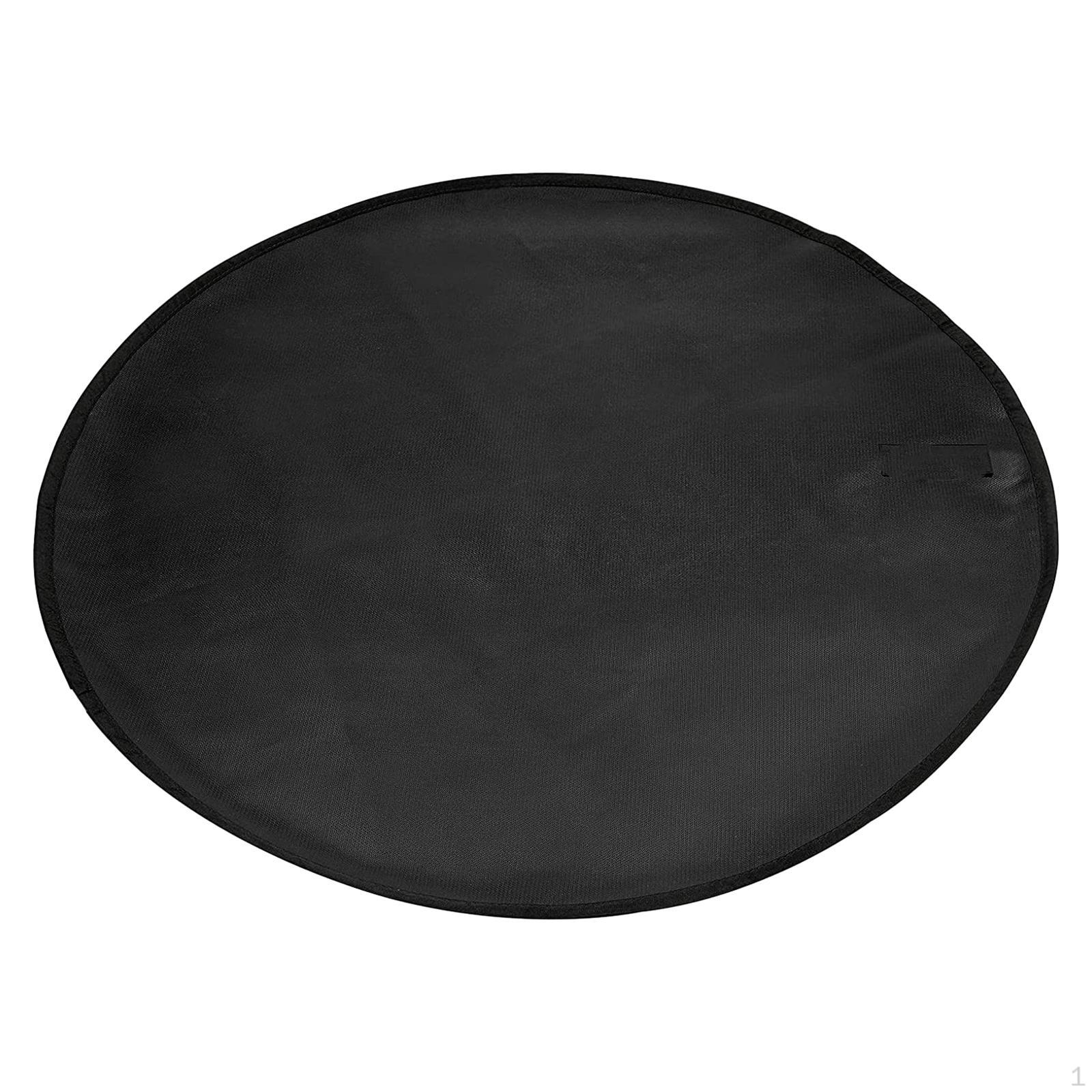 BBQ Floor Protective Mat, Fire Mat Round Double Layer Heat Insulation Fireplace Fireproof black 36inch