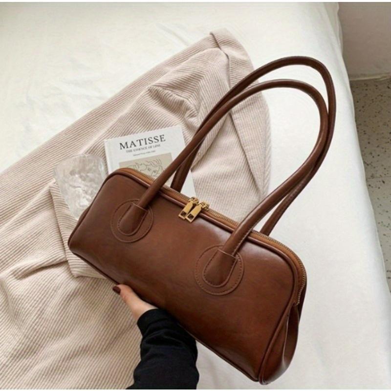 New Style Fashionable And Versatile Vintage Chic Solid Color High-End Underarm Trendy Baguette Shoulder Bag With Adjustable Strap And Magnetic