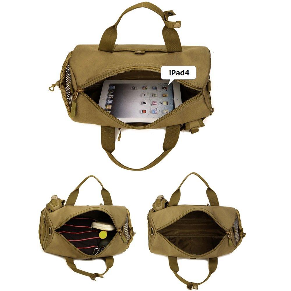 PHOENIX IKKI Large Capacity Camouflage Bag for Outdoor Tactical Ideal for Military Brown Tub-Shaped Water-Resistant One-Shoulder Use, Enthusiasts,