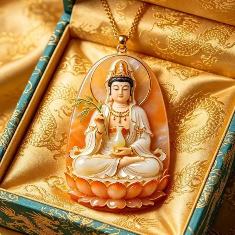 Ethnic Imitation Jade Pendant Necklace Chinese Vintage Charm Jewelry For Men Women Daily Outfit Festival Gift Use