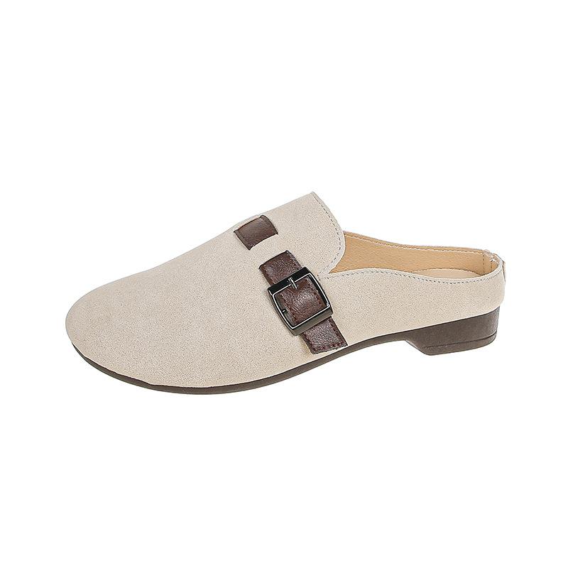 Baotou half slippers women's new summer wear soft sole pedal versatile casual heel sandals