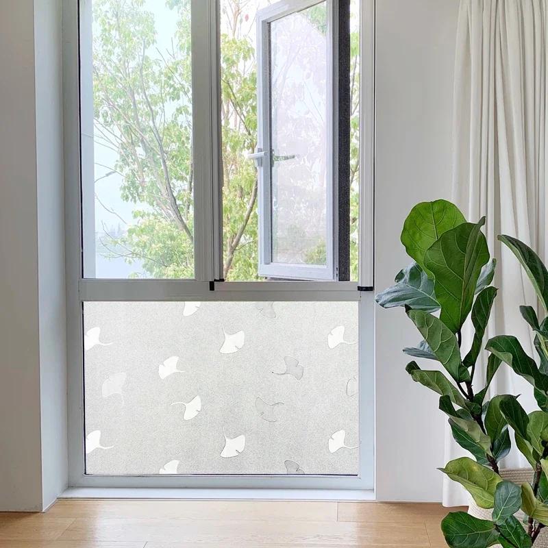 Matte Window Film Decorative Glass Film Anti UV Window Privacy Film Frosted Non Adhesive Cover Stained Sticker for Home Office