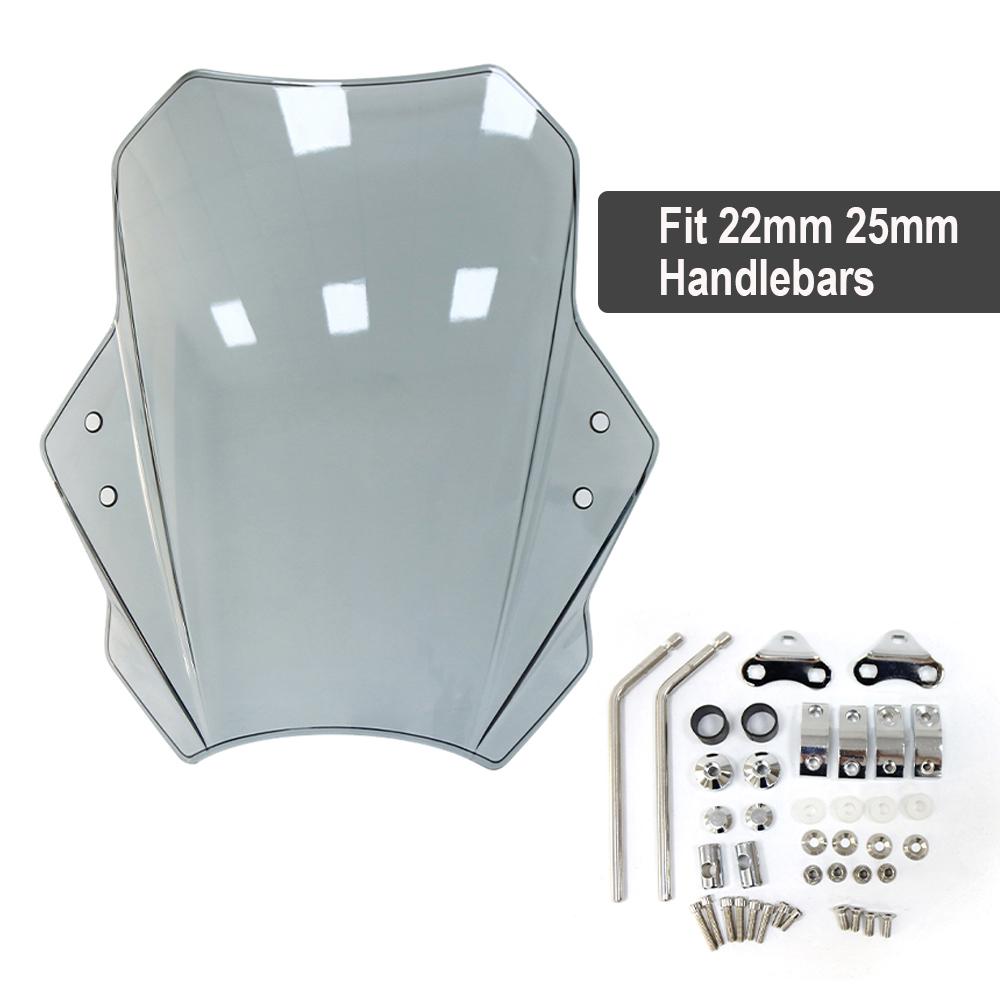 For KAWASAKI Z650 Z900 Z1000 Z800 Z750 Z250 Z300 Z400  For BMW G310R R1150 F800R Motorcycle Windscreen Windshield Universal