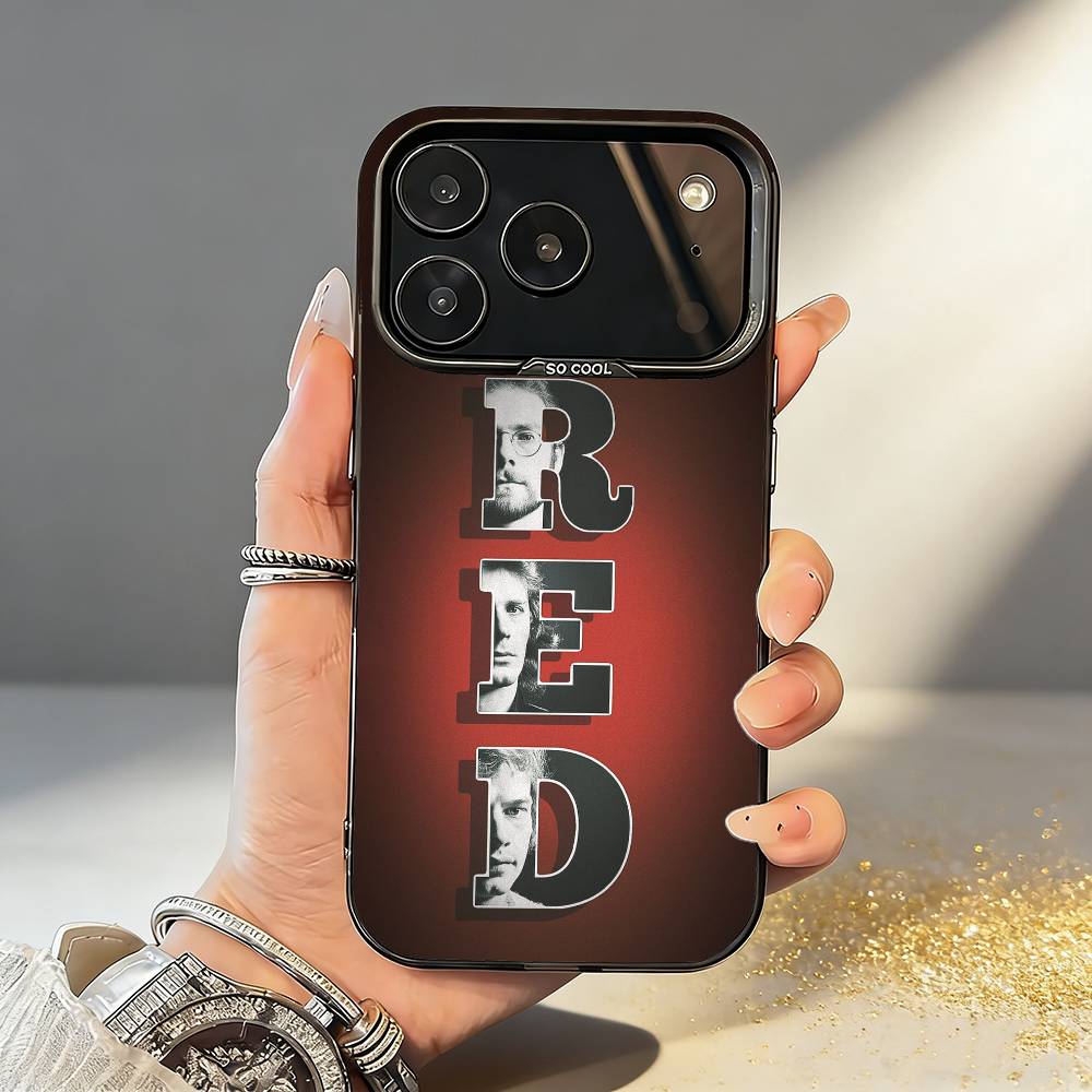 

Red C-Crimson King Band Phone Case For iPhone17,16,15,14,13,12,11,Pro,MAX Gray Matte Silicone Black Cover iPhone12PRO