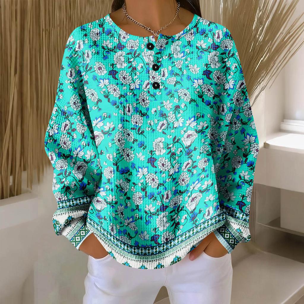 Women's Casual Shirts Long Sleeve Tops Button Up V Neck Loose Knit Fall Favorites For Women
