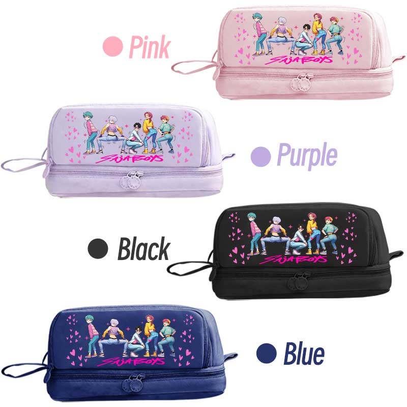 Double-layer Learning Stationery Bag Gift Girl Group Shoulders Bag For K-Pop Cartoon Pencil Case Stationery Bag Anime