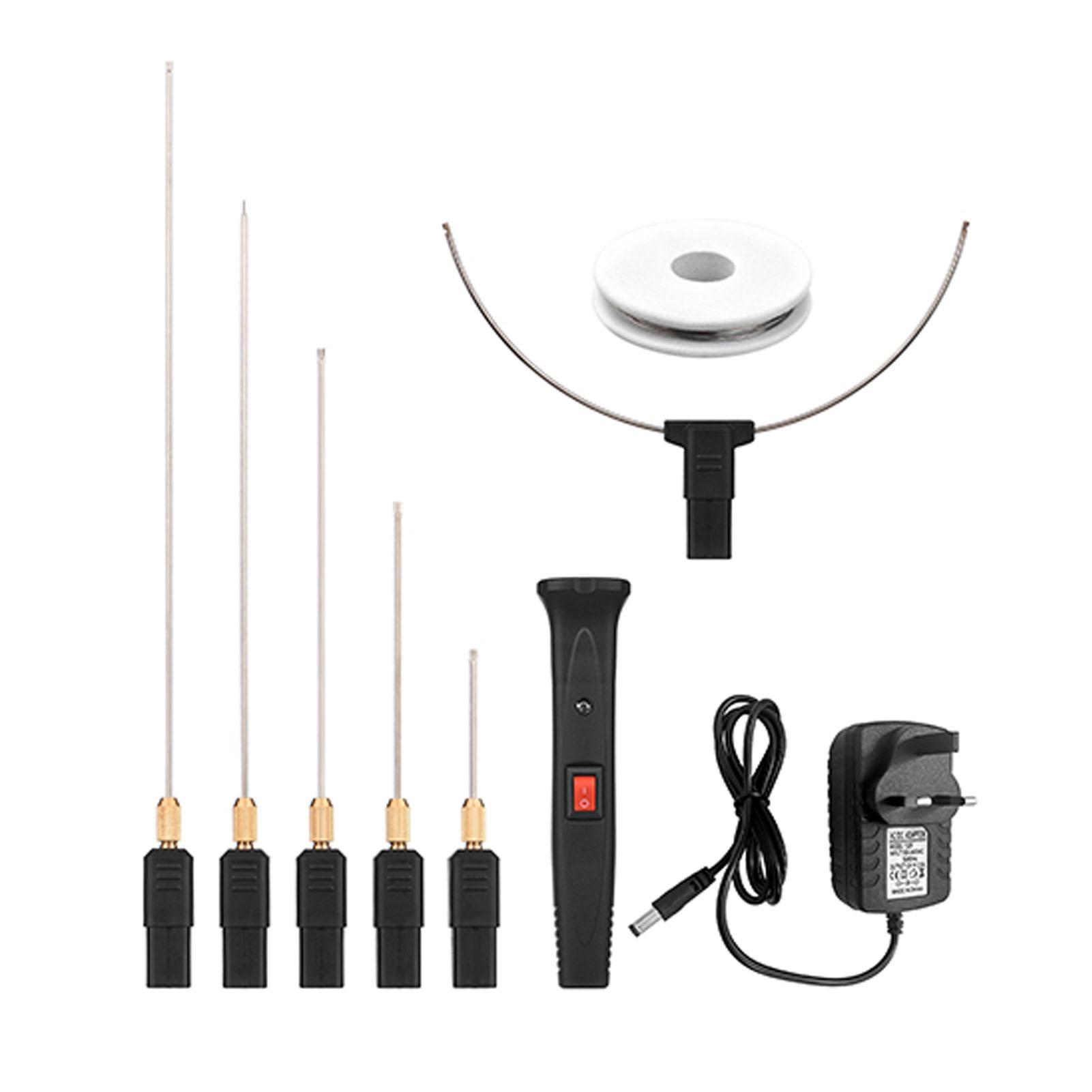 

Комплект ручного електричного різака для пінопласту потужністю 24 Вт з 5 прямими наконечниками та 1 дугоподібним наконечником для постійної температури UK Plug & Constant Temp. чорний