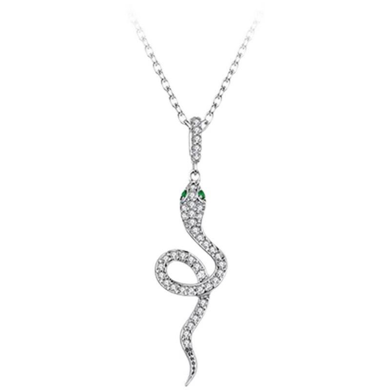 Shining Diamond Snake Necklace: Women's Luxury Fashion Clavicle Chain with Simple, Elegant Design