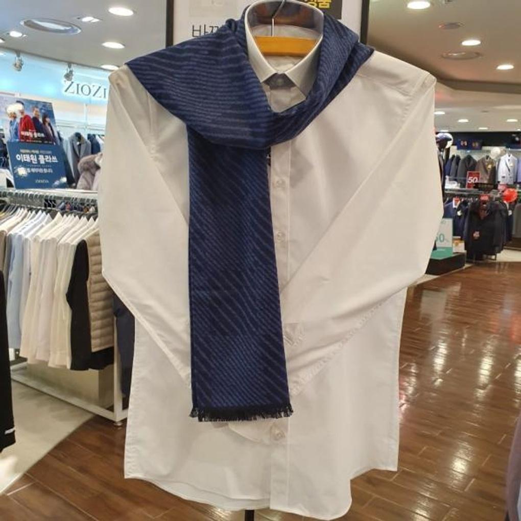 Men's Winter Soft Navy Blue Striped Muffler VM1I3BR 110 B0-3