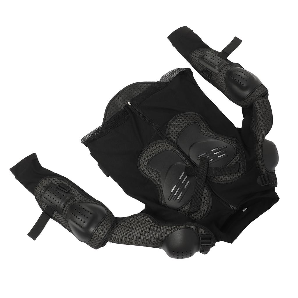 מעיל גוף מגן לאופנוע שרוול ארוך מעיל הגנה לכל הגוף לחזה מרפק שחור XXL