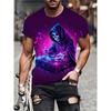 Skrekkhodeskalletrykk for menn t-skjorte 3D-trykk vintage kortermet o-hals mote overdimensjonerte t-skjorter menns sommergateklær