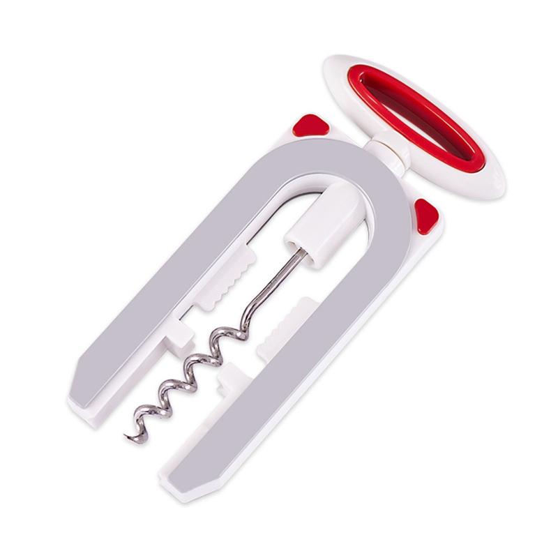 

Открывалка для вина Пластиковый премиум штопор с крыльями Открывалка для винных бутылок с многофункциональной открывалкой для бутылок Удаление пробок для кухни серый