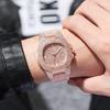Luxury Unisex Full Diamond Steel Band Quartz Wristwatch with Calendar