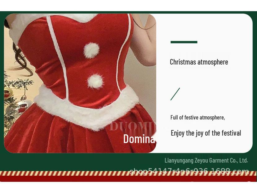 Yi Mengyao Damen Samt Weihnachts- und Halloween Bühnenkleid