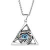 Men's Hip-Hop Stainless Steel Evil Eye & Hand Triangle Pendant Necklace