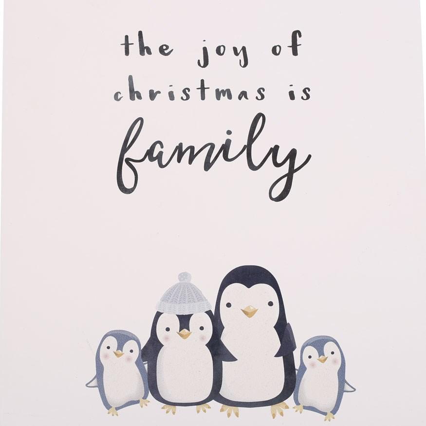 Something Different Joy Of Christmas Penguin Family Hanging Sign