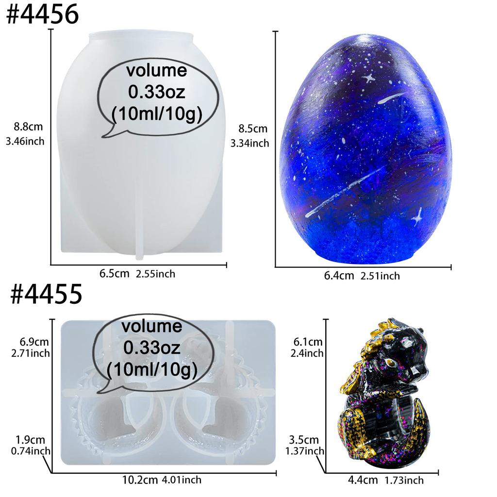 FUNSHOWCASE Dragon Egg Silicone Mold, for UV Resin, Epoxy Resin, Fondant, Plaster, Soap, Clay, and More