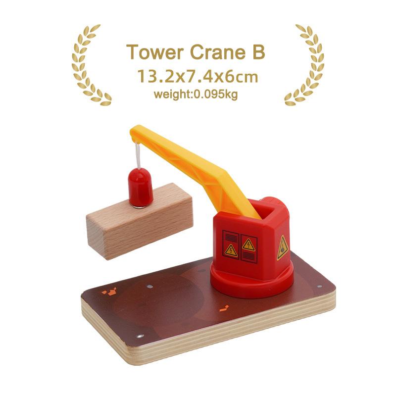 

Wooden Track Accessories All Kinds Construction Tower Crane Toys Magnetic Building Compatible with All Brands Wooden Track Toys