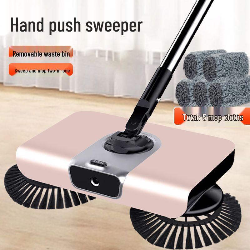 Tlačná zametací stroj: Sada smetáku, lopatky, mopu a stěrky s integrovaným robotem