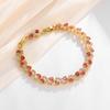 Gold Plated Zircon Cross Hand Chain Colorful Fashion Jewelry Crystal Gemstone Bracelet  For Women