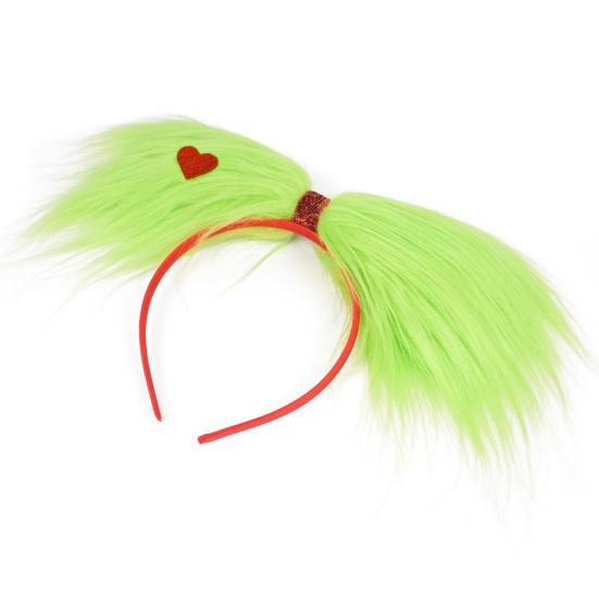 Christmas Hair Hoop Green Fluff Design Lightweight Festive Headband Versatile Cosplay Hair