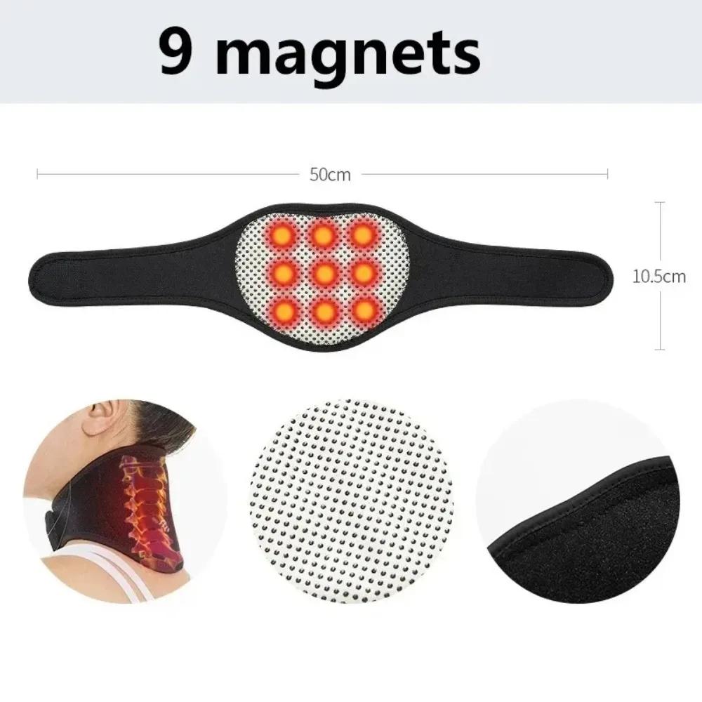 Adjustable Cervical Collar Tourmaline Neck Brace Belt Magnetic Therapy Heating Neck Support Wrap Pain Relief Neck Massager 1pcs