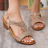 Women's Summer Breathable Golden One-line Sandals with New Rhinestones Are Fashionable and Versatile.