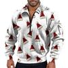 Sudadera con capucha y media cremallera de manga larga con cuello levantado para hombre